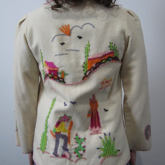Vintage embroidered Mexican souvenir jacket 1950s - Picture 4 of 11